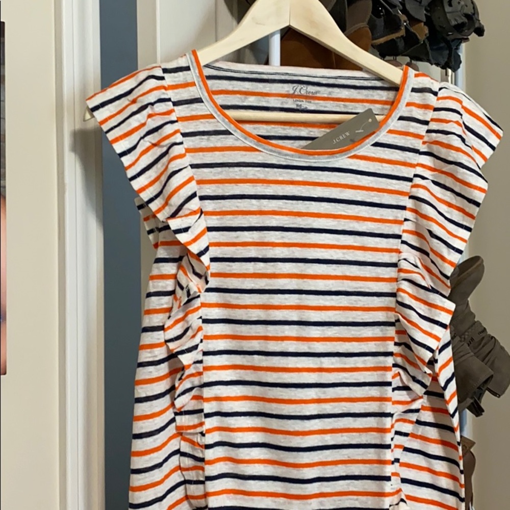NWT! J Crew ruffle tee - Picture 6 of 8